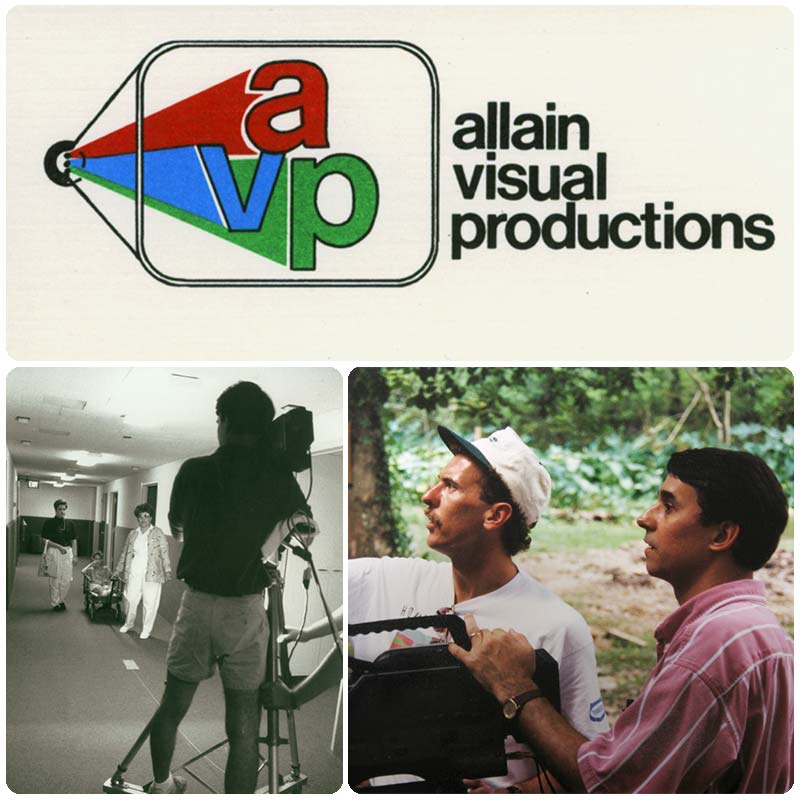 Vidox's first logo as Allain Visual Productions.'