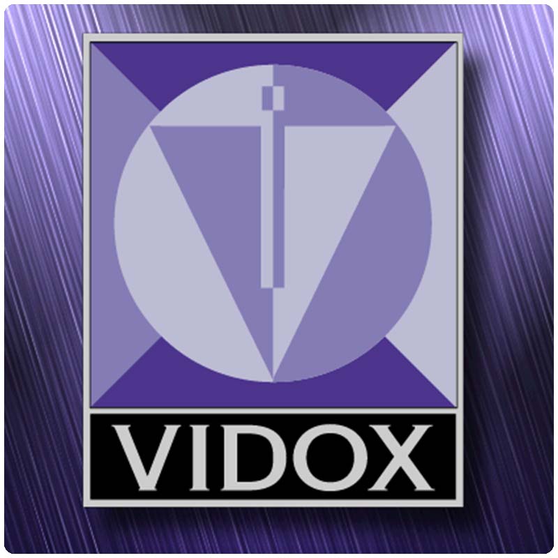 Vidox's first logo.'