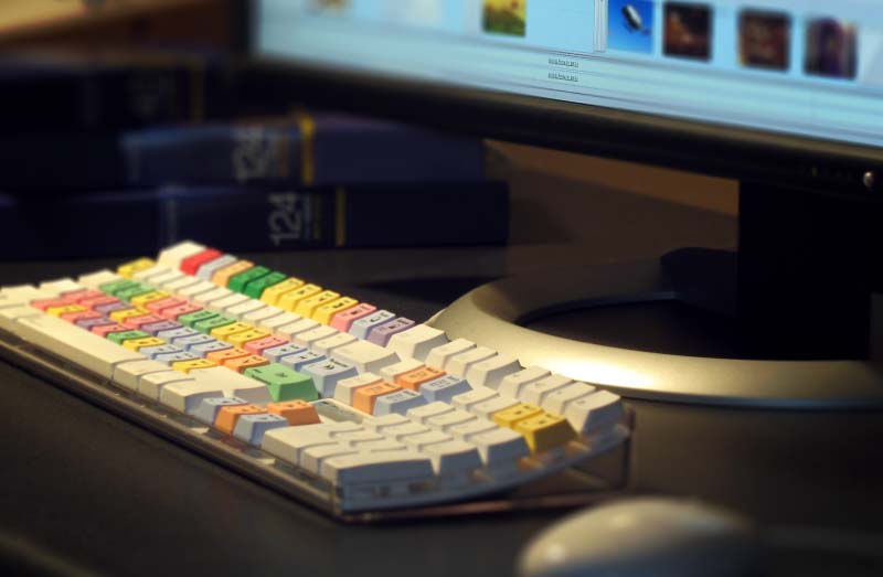 Keyboard in the Vidox edit suite.